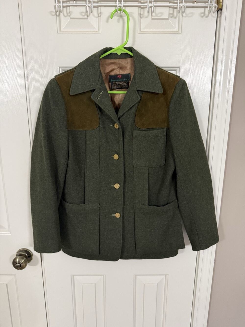 Abercrombie & Fitch Vintage 1950s Wool Leather Hunting Jacket Women’s 8
